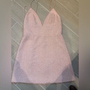 Alice & Olivia  Spaghetti Strap tweed dress size 10 baby pink